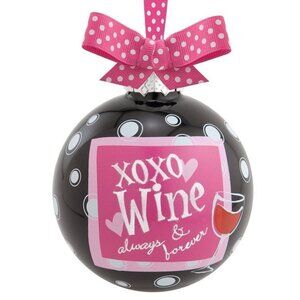 Ornament Epic Products XOXO Wine Always and Forever Wine Glass Bulb Glass